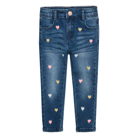 Džíny se srdíčky- denim