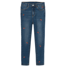 Dívčí džíny s výšivkou- denim