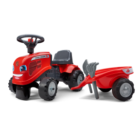 Odstrkovadlo traktor Massey Ferguson červené s volantem a va